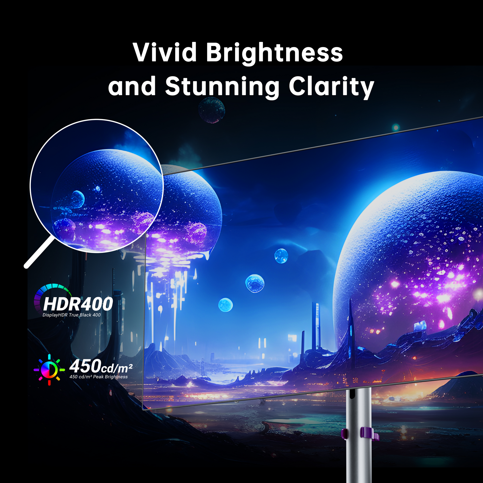 KTC OLED gaming monitor with HDR400 and 450 cd/m虏 peak brightness for vibrant colors and stunning clarity