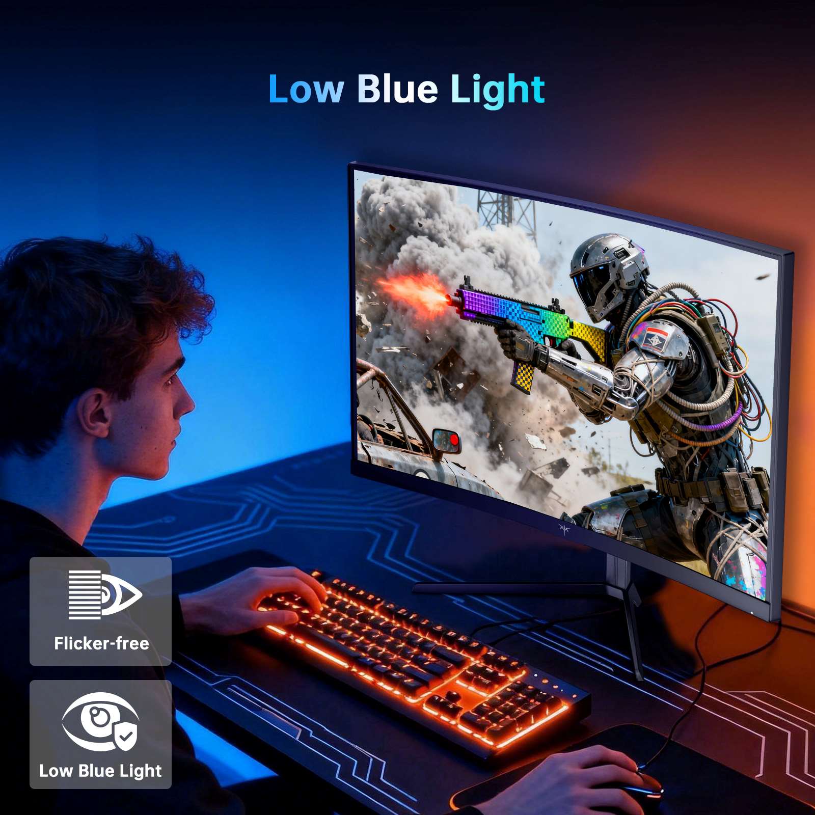 KTC 24-inch curved FHD gaming monitor with 240Hz, 1ms, FreeSync and slim bezel