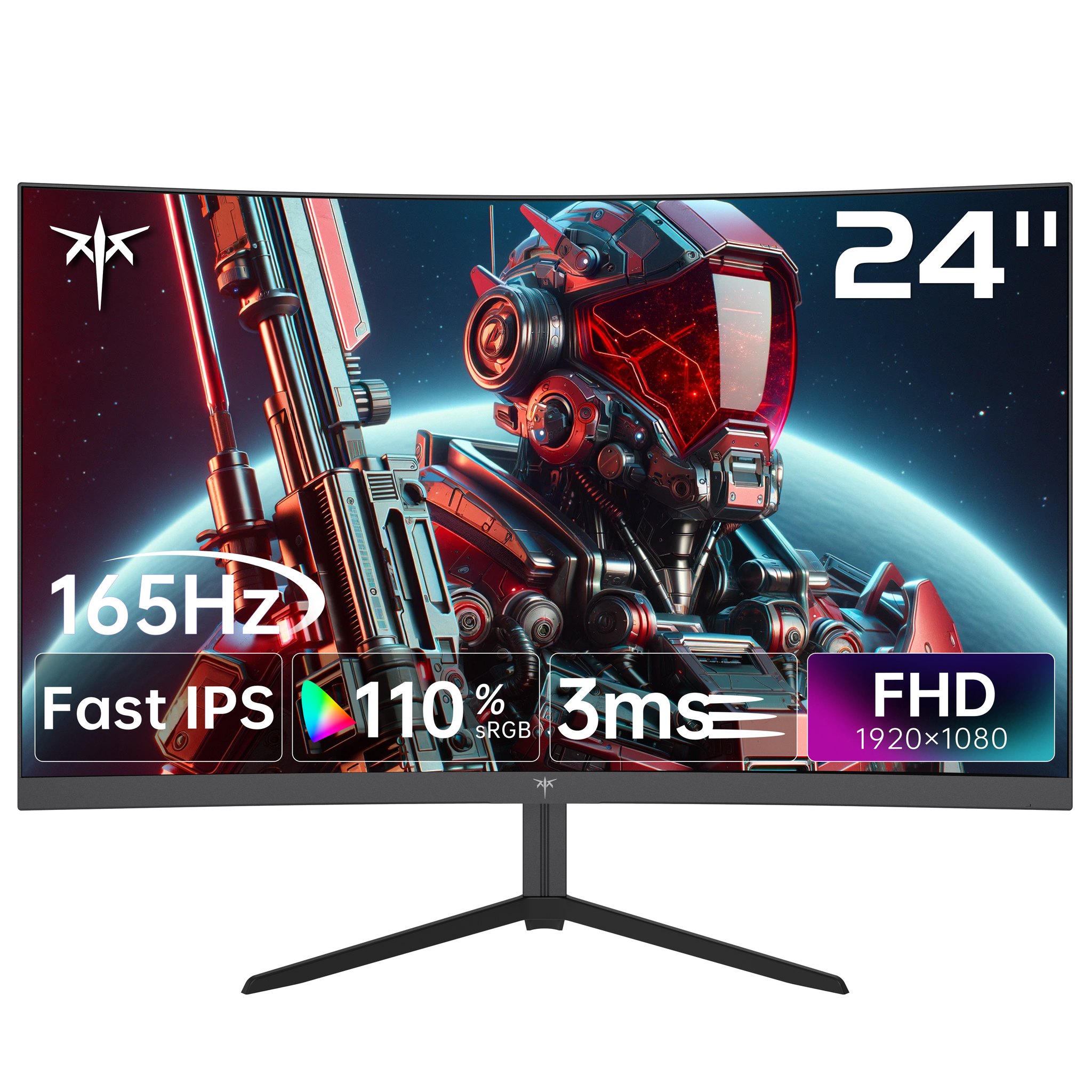 KTC 24 inch 165Hz Curved Gaming Monitor with Fast IPS, 1ms response and FHD, for esports players.