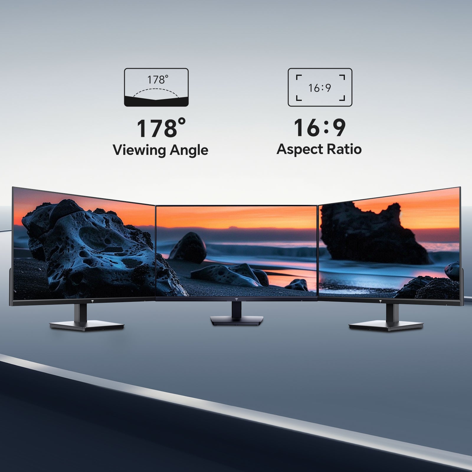 KTC 27-inch monitor setup with 178掳 viewing angle and 16:9 aspect ratio, perfect for home office and gaming.