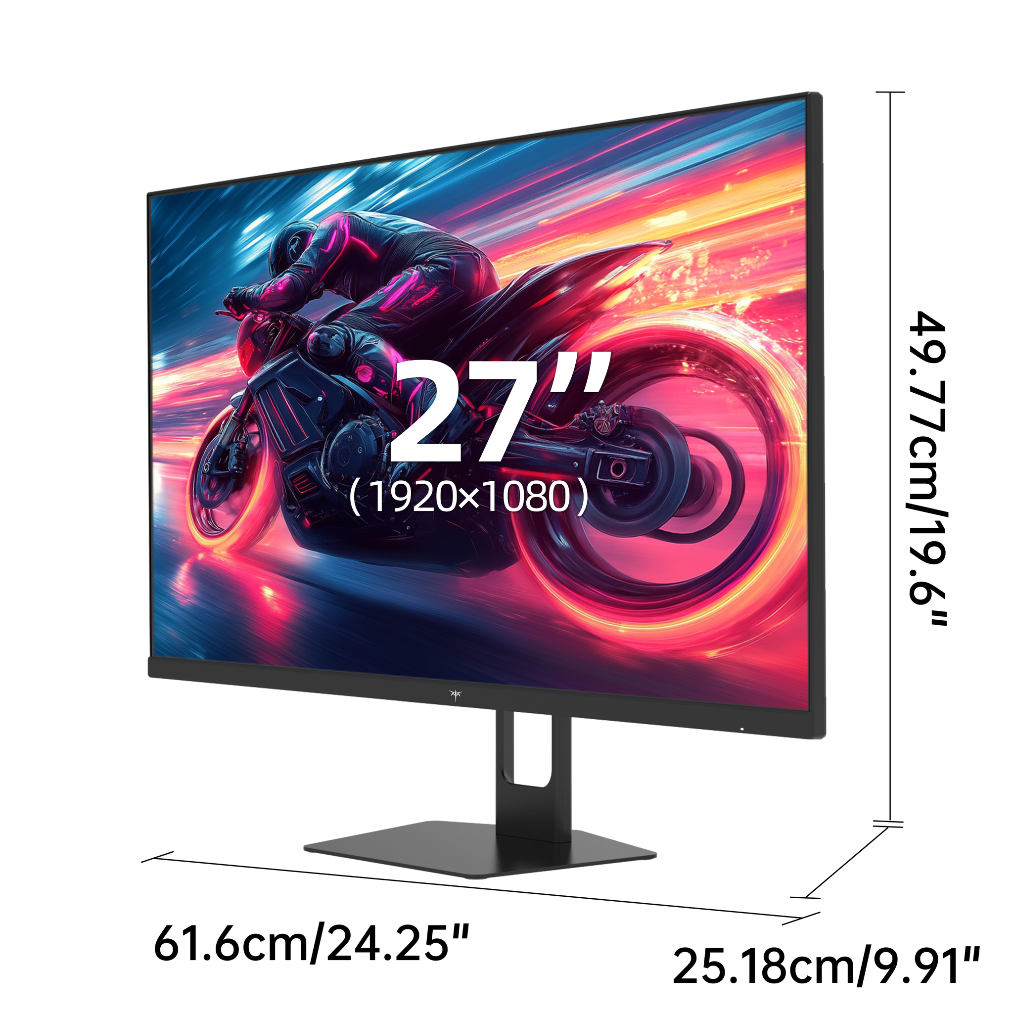 KTC 27 inch 1080P gaming monitor, featuring a racing game visual
