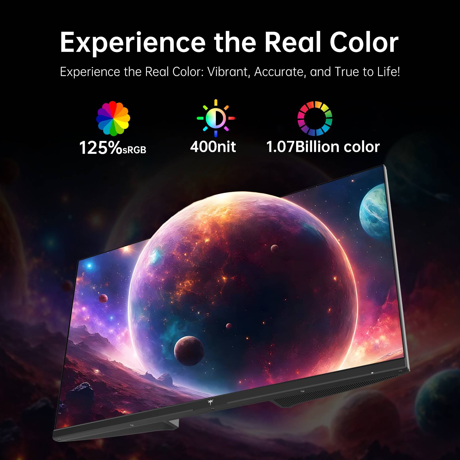 KTC 4K monitor with 125% sRGB, 400nit brightness, and 1.07 billion colors.