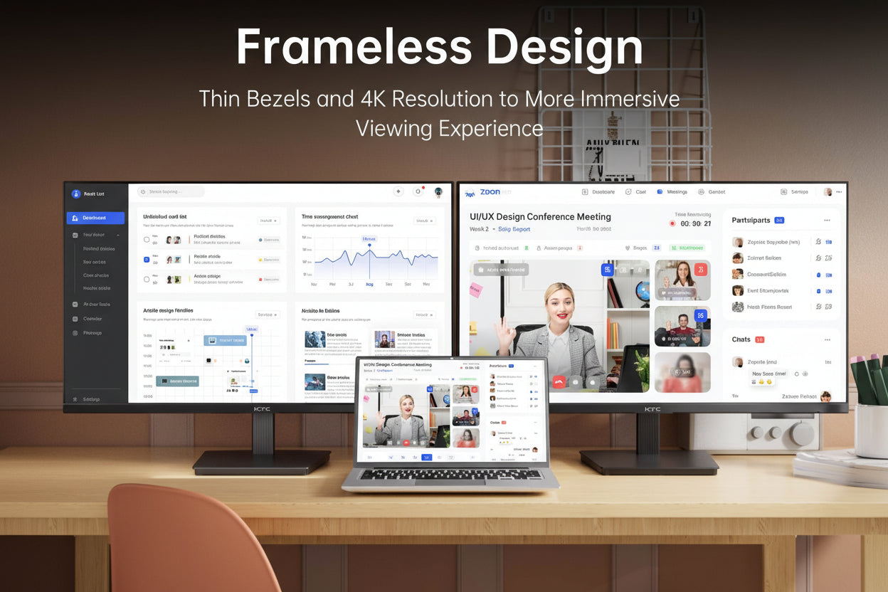 KTC 4K monitor with frameless design and thin bezels for an immersive experience.