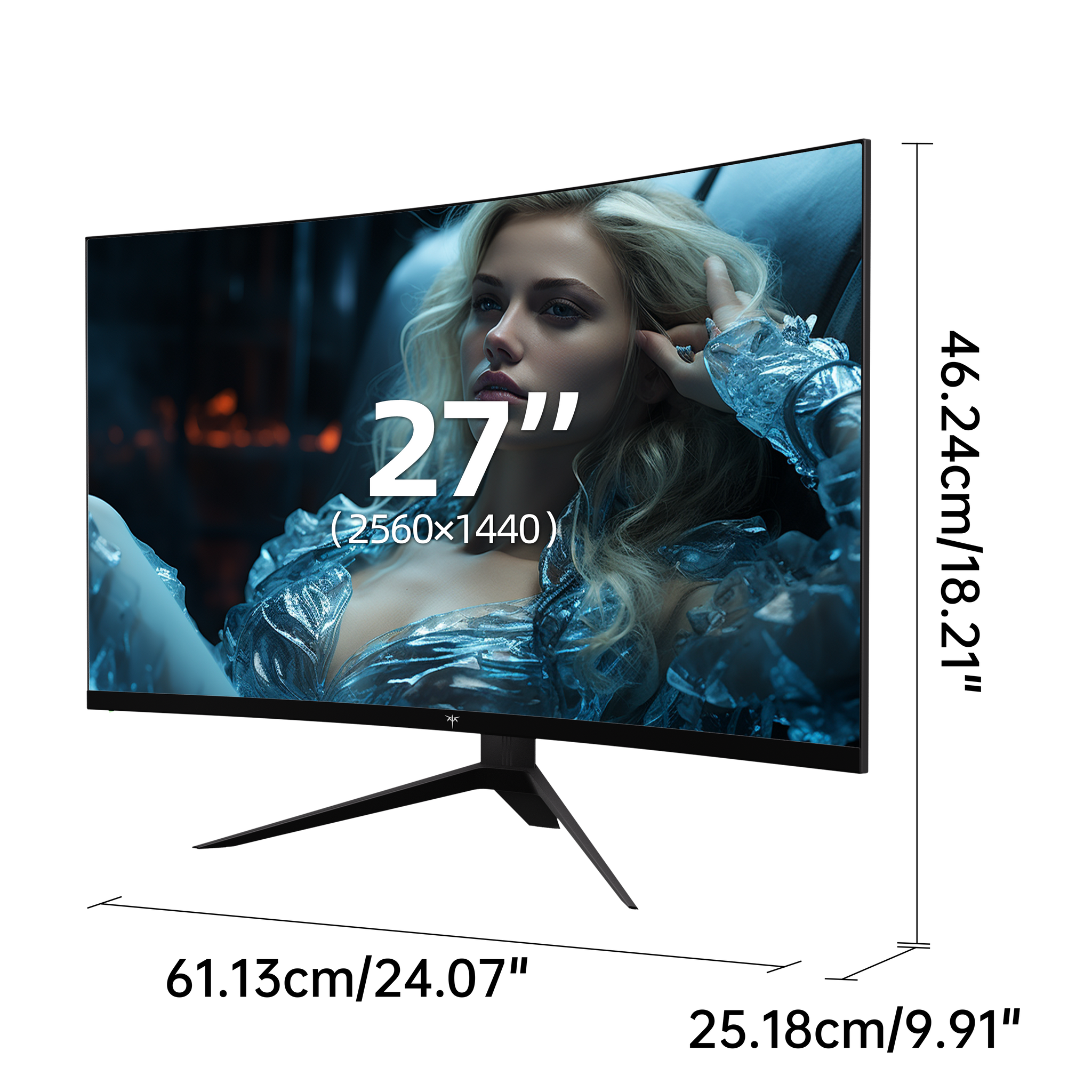KTC 27-inch curved gaming monitor with 1440P display and beautiful model, esports ready.