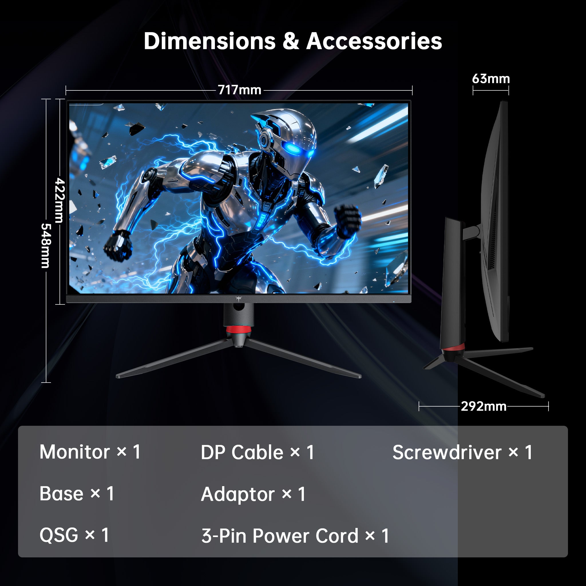 KTC 32" 4K 165Hz Gaming Monitor with Vesa Mount | H32P22P