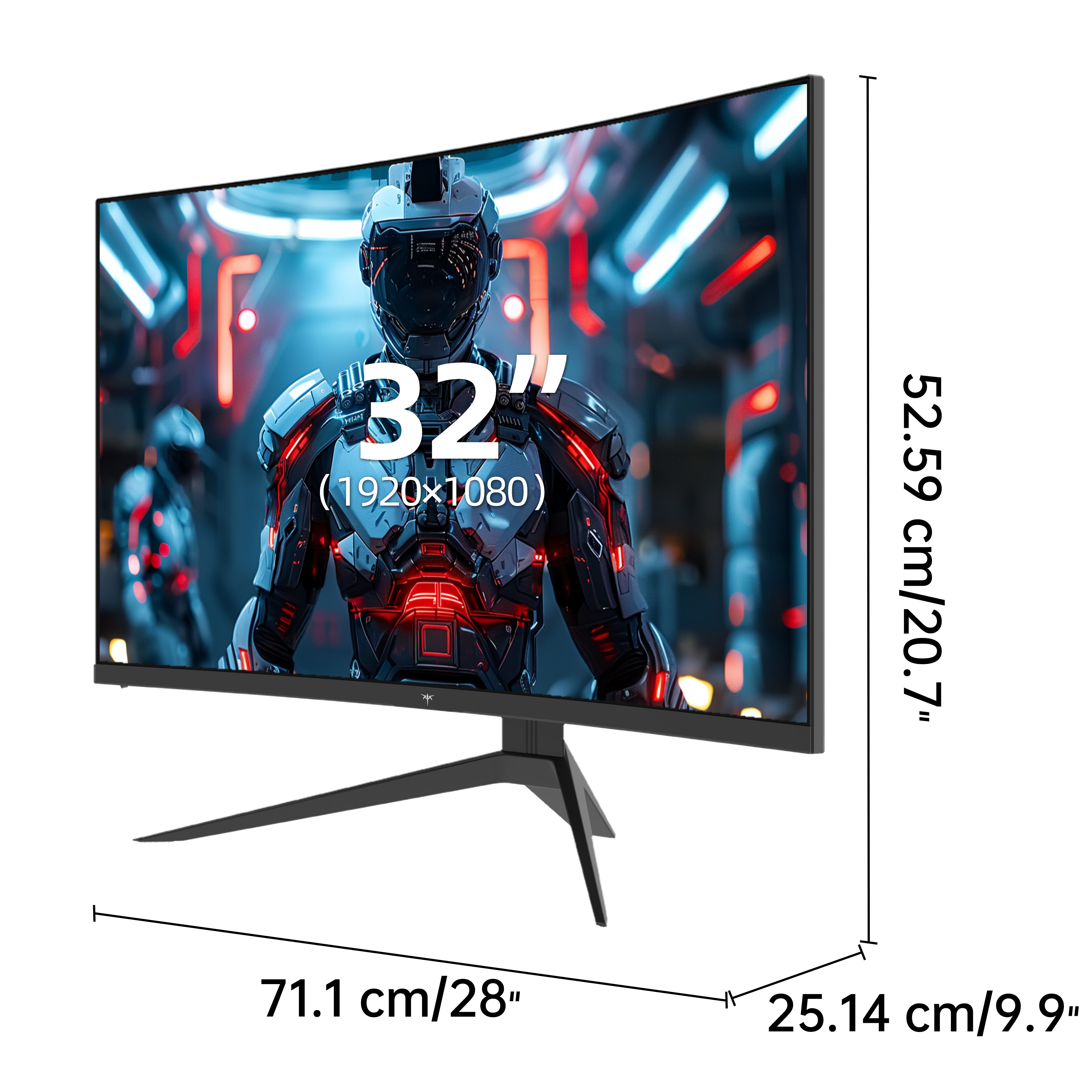 KTC 32-inch Curved Gaming Monitor with futuristic scene, 1080p resolution