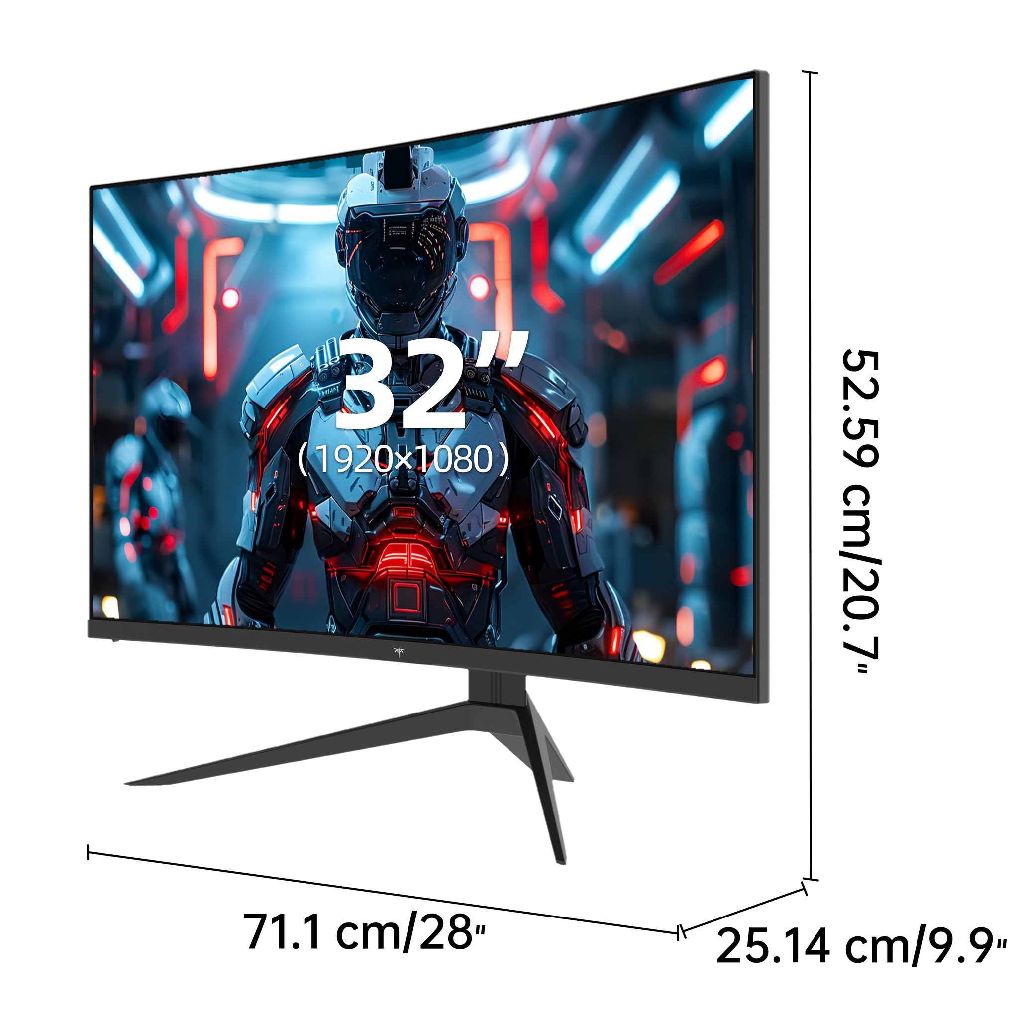KTC 32-inch Curved Gaming Monitor with futuristic scene, 1080p resolution
