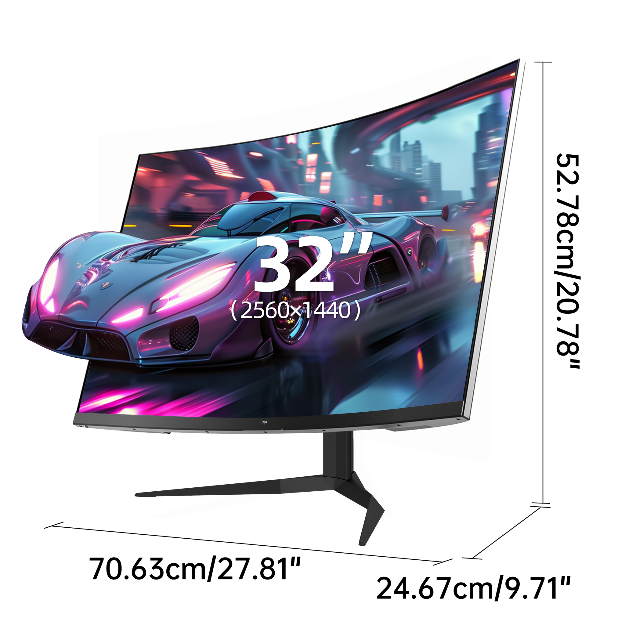 KTC 32 inch curved gaming monitor with QHD display, showcasing smooth visuals for esports