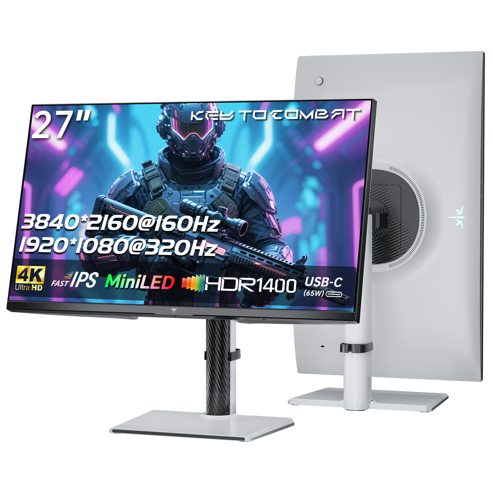 KTC 27" 4K 160Hz Gaming Monitor with Mini LED, HDR1400, and USB-C port